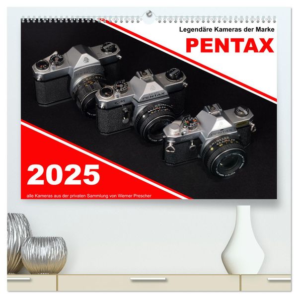 Legendäre Kameras der Marke Pentax (hochwertiger Premium Wandkalender 2025 DIN A2 quer), Kunstdruck in Hochglanz