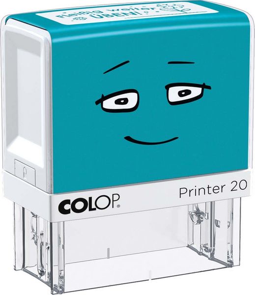 COLOP NIO School Motivations-Stempel, fleißig weiter üben, Abdruckfarbe fresh mint, 38 x 14mm