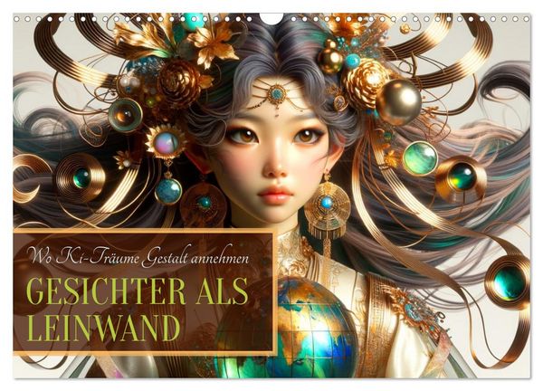Gesichter als Leinwand (Wandkalender 2026 DIN A3 quer), CALVENDO Monatskalender
