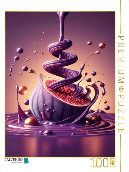 CALVENDO Puzzle Eine cremige Feige lädt zum essen ein | 1000 Teile Lege-Größe 64x48cm Foto-Puzzle für glückliche Stunden