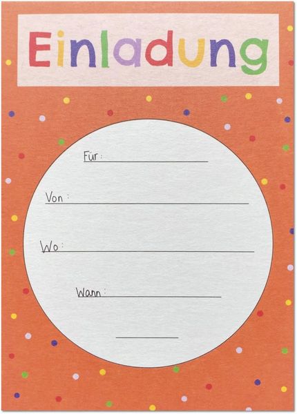 KEITCARDS Einladungskarte Orange, Karte für Einladung, Geburtstag, 1 Stück