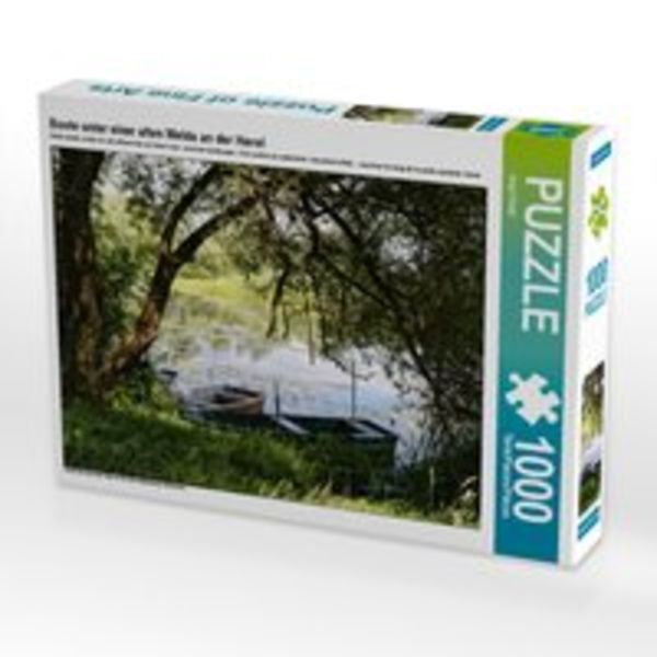 CALVENDO Puzzle Boote unter einer alten Weide an der Havel 1000 Teile Lege-Größe 64 x 48 cm Foto-Puzzle Bild von Anja Frost