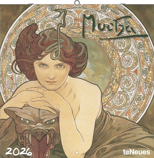TeNeues - Mucha 2026 – Kunst-Wandkalender 30x30 cm (30x60 cm geöffnet) | Broschürenkalender mit Jugendstil-Motiven für Mucha-Fans & Kunstliebhaber
