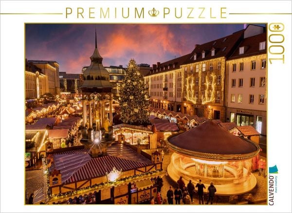 CALVENDO Puzzle Weihnnachtsmarkt auf dem Alten Markt | 1000 Teile Lege-Größe 64x48cm Foto-Puzzle für glückliche Stunden