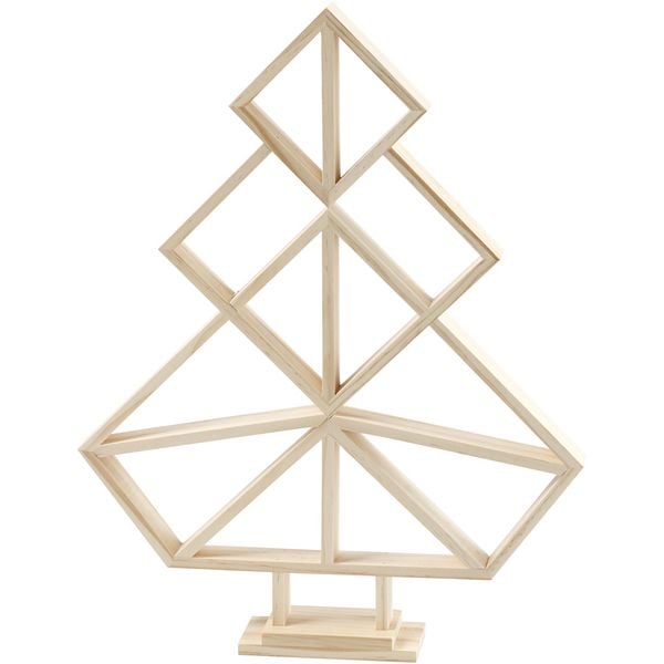 Creativ Company Weihnachtsbaum, H 40 cm, B 31 cm, 1 Stk, aus Holz, natur