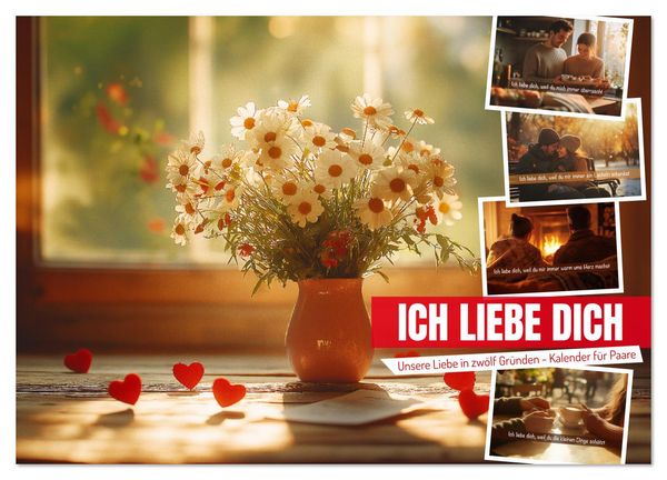 ICH LIEBE DICH - Unsere Liebe in zwölf Gründen (Wandkalender 2026 DIN A4 quer), CALVENDO Monatskalender