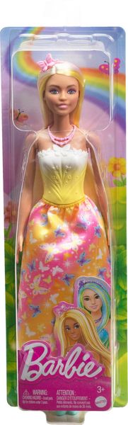 Barbie Royal-Puppe mit farbenfrohem Haar mit Strähnchen, Rock mit Schmetterlingsmuster und Zubehör