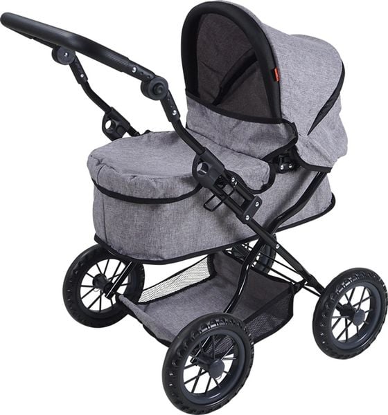 Knorrtoys 63487 - Puppenwagen First Stone Black, klappbar, Schieberhöhe: 40-66cm