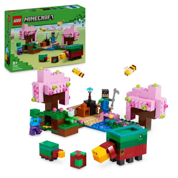 LEGO Minecraft 21260 Der Kirschblütengarten, Spielzeug mit Minifiguren