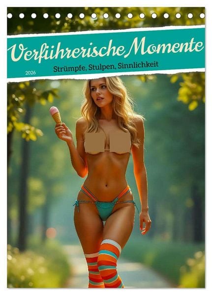 Verführerische Momente - Strümpfe, Stulpen, Sinnlichkeit (Tischkalender 2026 DIN A5 hoch), CALVENDO Monatskalender