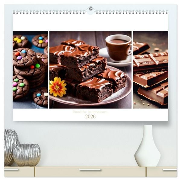 Schokolade 2026. Sinnliche Impressionen (hochwertiger Premium Wandkalender 2026 DIN A2 quer), Kunstdruck in Hochglanz