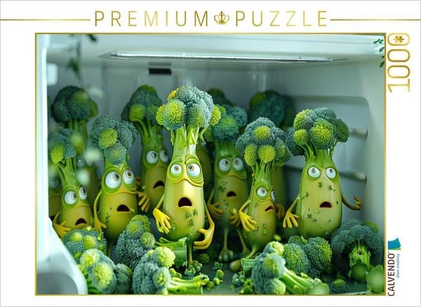 CALVENDO Puzzle Staunender Brokkoli im Kühlschrank | 1000 Teile Lege-Größe 64x48cm Foto-Puzzle für glückliche Stunden