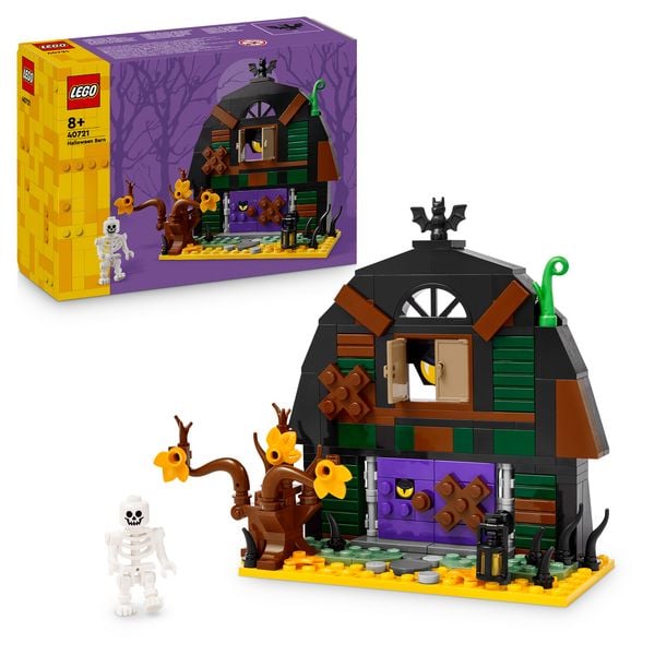 LEGO 40721 Halloween-Scheune, Spielzeug mit Skelett Minifigur