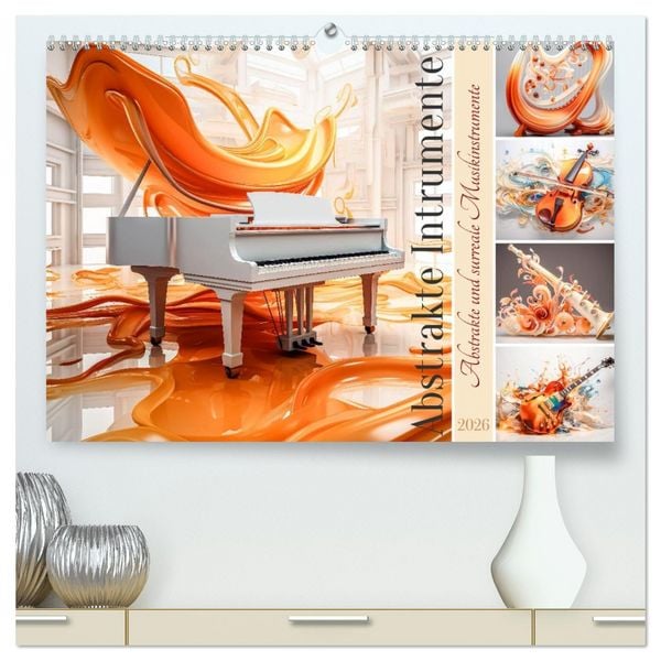 Abstrakte Instrumente (hochwertiger Premium Wandkalender 2026 DIN A2 quer), Kunstdruck in Hochglanz
