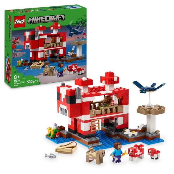 LEGO Minecraft 21270 Das Pilzkuh-Haus, Spielzeug und Gamer Geschenk