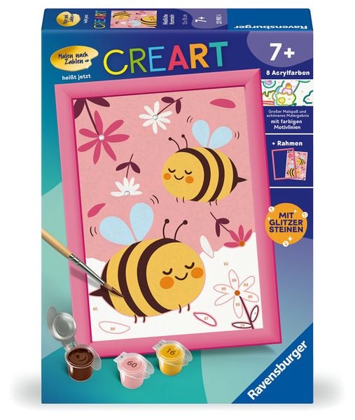 CreArt, Malen nach Zahlen Kinder - Niedliche Hummeln