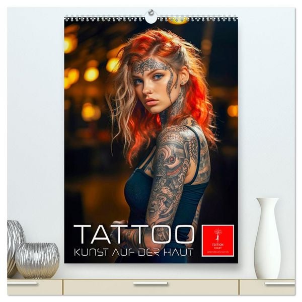Tattoo Kunst auf der Haut (hochwertiger Premium Wandkalender 2026 DIN A2 hoch), Kunstdruck in Hochglanz