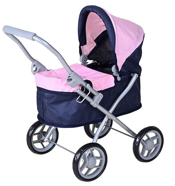 Knorrtoys 63342 - Puppenwagen Mini Lili Princess Blue, klappbar, Schieberhöhe: 56cm
