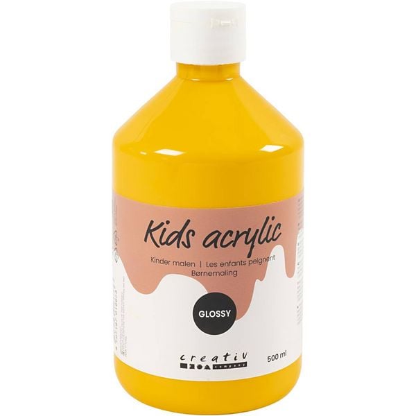 Creativ Company Acrylfarbe Glänzend, Gelb, 500 ml/ 1 Fl.