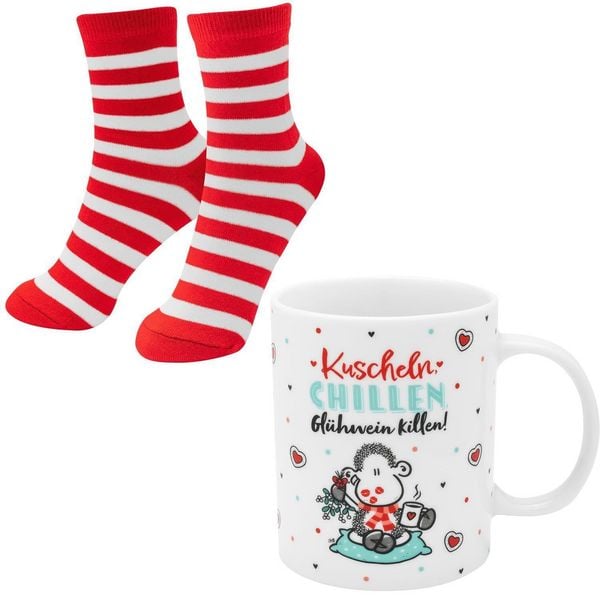 Sheepworld Tassen-Socken-Set bestehend aus einer Tasse mit M