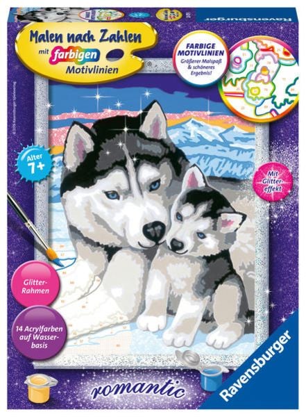 CreArt, Malen nach Zahlen Kinder - Husky Kuss