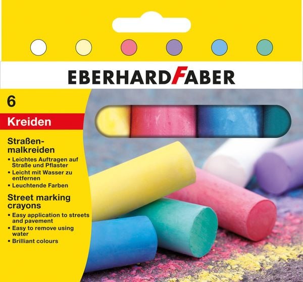 Eberhard Faber 526506 - Straßenmalkreiden in 6 leuchtenden Farben
