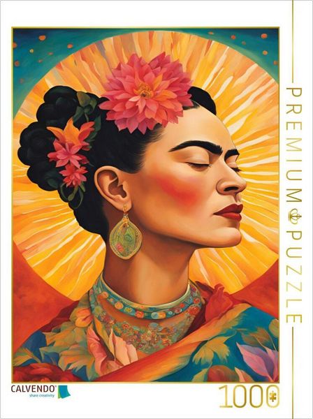 CALVENDO Puzzle Die Kraft der Farben inspiriert von Frida Kahlo | 1000 Teile Lege-Größe 64x48cm Foto-Puzzle für glückliche Stunden
