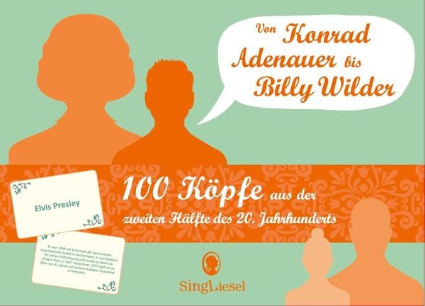 100 Köpfe. Beliebte Stars und Prominente aus früheren Tagen. Die große Rate-Spiel-Box für Senioren und Seniorinnen. Spiele-Set für das Gedächtnistraining für Senioren.