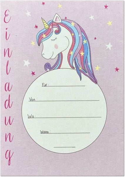 KEITCARDS Einladungskarte Einhorn, Karte für Einladung, Geburtstag, 1 Stück
