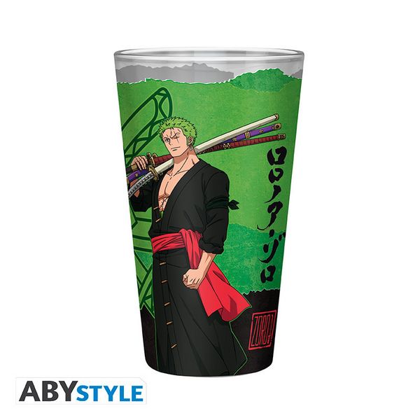 ONE PIECE - Large Glass - 400ml - Zoro - box