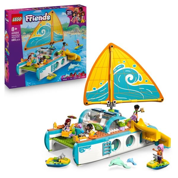 LEGO Friends 42664 Segelabenteuer, Spielzeug Boot mit Minifiguren