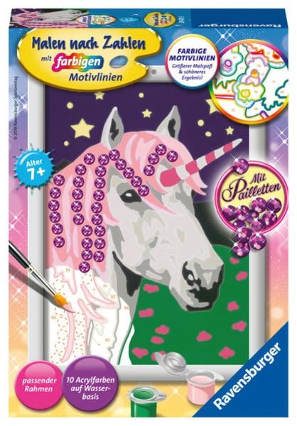 CreArt, Malen nach Zahlen Kinder - Einhorn