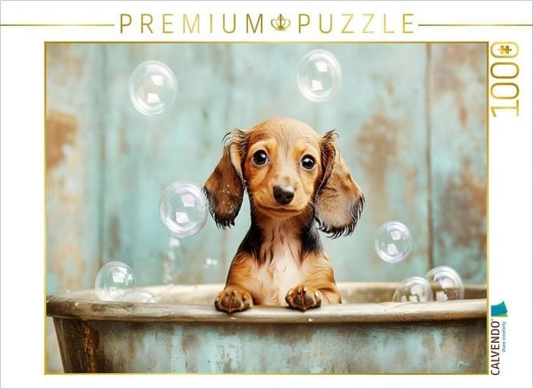 'CALVENDO Puzzle Ein Motiv aus dem Kalender ''Plitsch, Platsch, tierisch nass'' | 1000 Teile Lege-Größe 64x48cm Foto-Puzzle für glückliche Stunden'