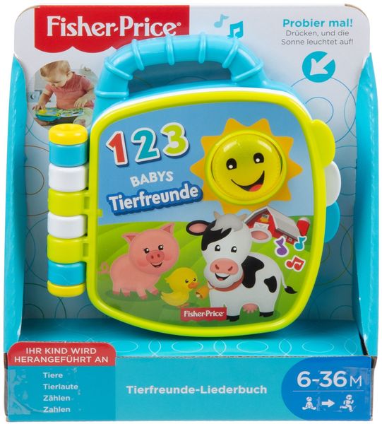 Fisher-Price Tierfreunde-Liederbuch, Baby-Spielzeug mit Musik, Lernspielzeug