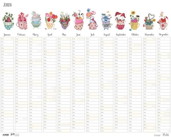 Großer Jahresplaner Tassen 2026