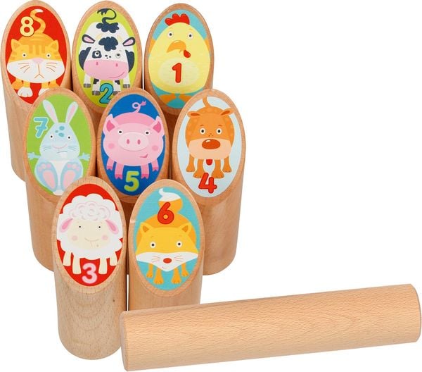 Wikingerspiel Tier Kubb, im Baumwollbeutel