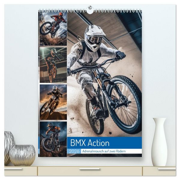 BMX Action (hochwertiger Premium Wandkalender 2026 DIN A2 hoch), Kunstdruck in Hochglanz