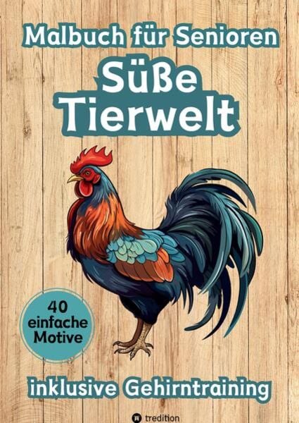 Malbuch für Senioren Süße Tierwelt Einfache Ausmalbilder für Rentner mit Gehirntraining Geschenkidee Valentinstag