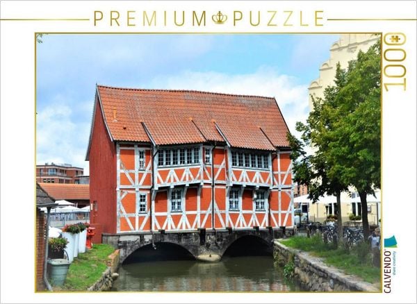 CALVENDO Puzzle Rotes Haus,- Gewölbe WISMAR (1752) | 1000 Teile Lege-Größe 64x48cm Foto-Puzzle für glückliche Stunden