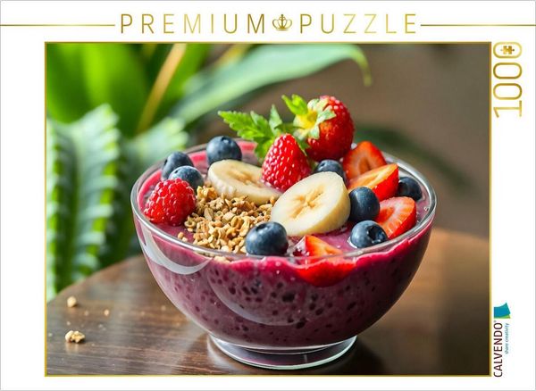 CALVENDO Puzzle Superfood für die Sinne - Açaí-Bowl als HD-Leinwand & Puzzle! | 1000 Teile Lege-Größe 64x48cm Foto-Puzzle für glückliche Stunden