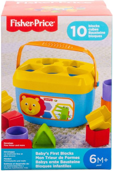 Fisher-Price Babys erste Bausteine, Motorikwürfel, Steckspiel, Bauklötze, Steckwürfel
