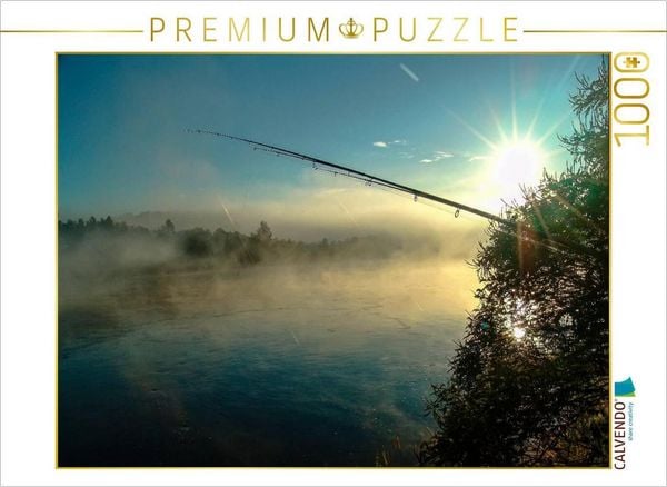 CALVENDO Puzzle Ruhig werden - Angeln | 1000 Teile Lege-Größe 64x48cm Foto-Puzzle für glückliche Stunden