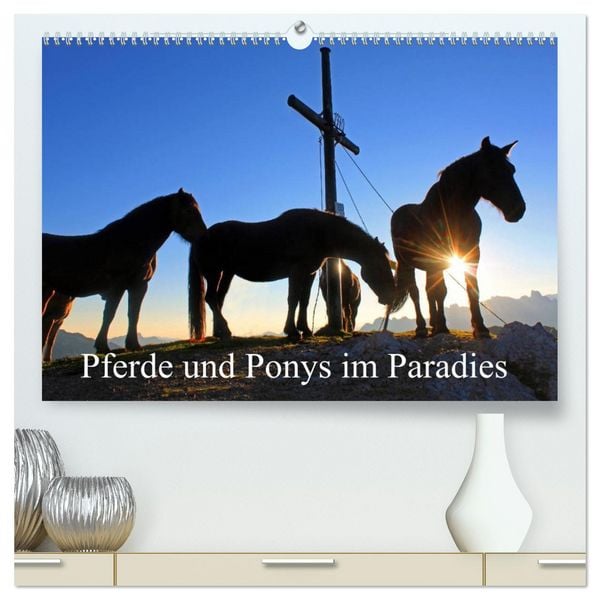 Pferde und Ponys im Paradies (hochwertiger Premium Wandkalender 2026 DIN A2 quer), Kunstdruck in Hochglanz