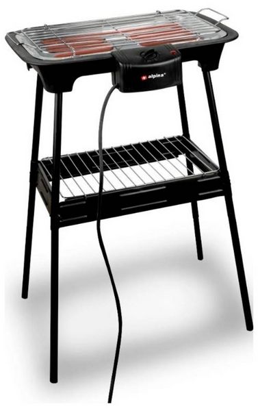 ALPINA BBQ-Grill, 2000 Watt, Schwarz