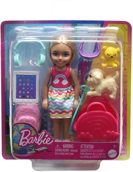 Barbie-Spielzeug, Chelsea-Puppe und Accessoires, Reiseset mit Hündchen