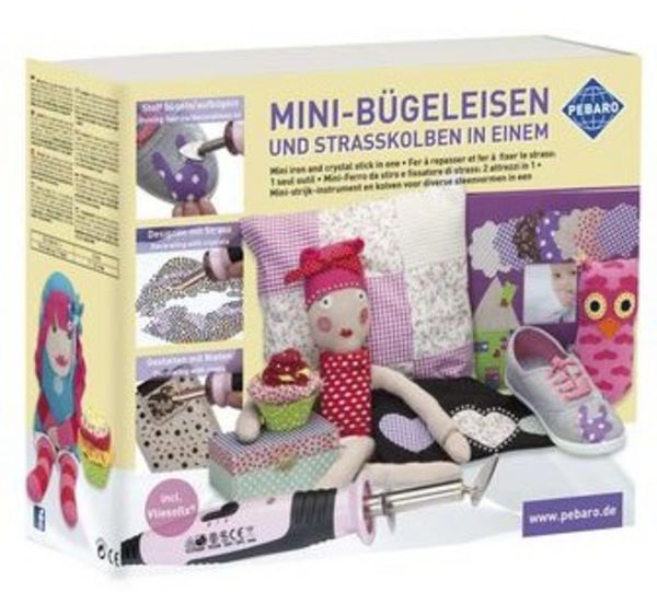 PEBARO 0217 - Bastelset Mini-Bügeleisen und Strasskolben in Einem