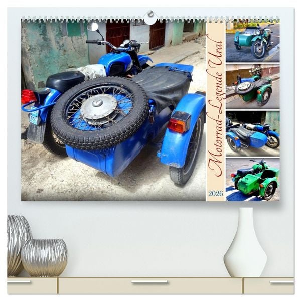 Motorrad-Legende Ural (hochwertiger Premium Wandkalender 2026 DIN A2 quer), Kunstdruck in Hochglanz