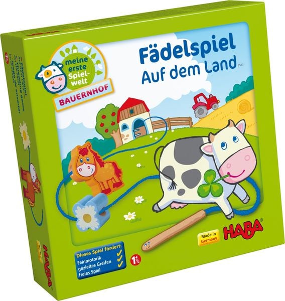 HABA Meine erste Spielwelt Bauernhof: Fädelspiel auf dem Land