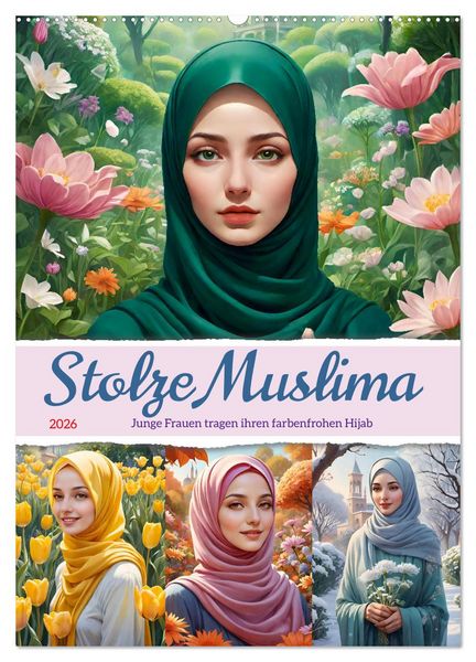 Stolze Muslima (Wandkalender 2026 DIN A2 hoch), CALVENDO Monatskalender