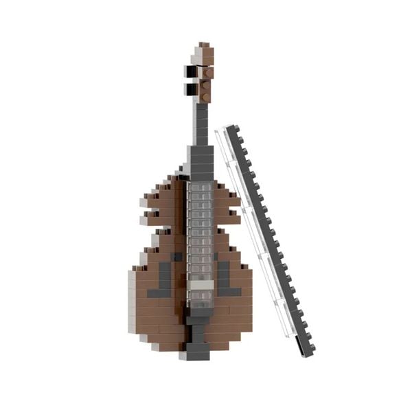 BRIXIES 200118 - Kontrabass, 3D Konstruktionsbausatz aus Ministeinen, 114 Teile